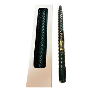 AMI Green Metallic Spiral Dinner Candles 12in (30.4cm) Set of 6